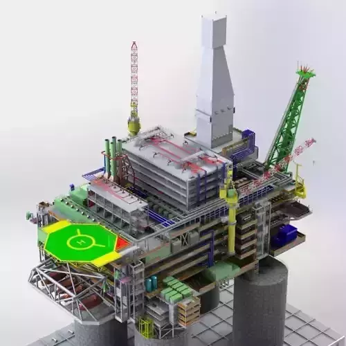 Berkut Oil Rig Largest Oil Rig in world 3D model
