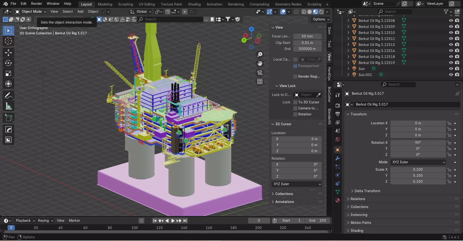 Berkut Oil Rig Largest Oil Rig in world 3D model_23
