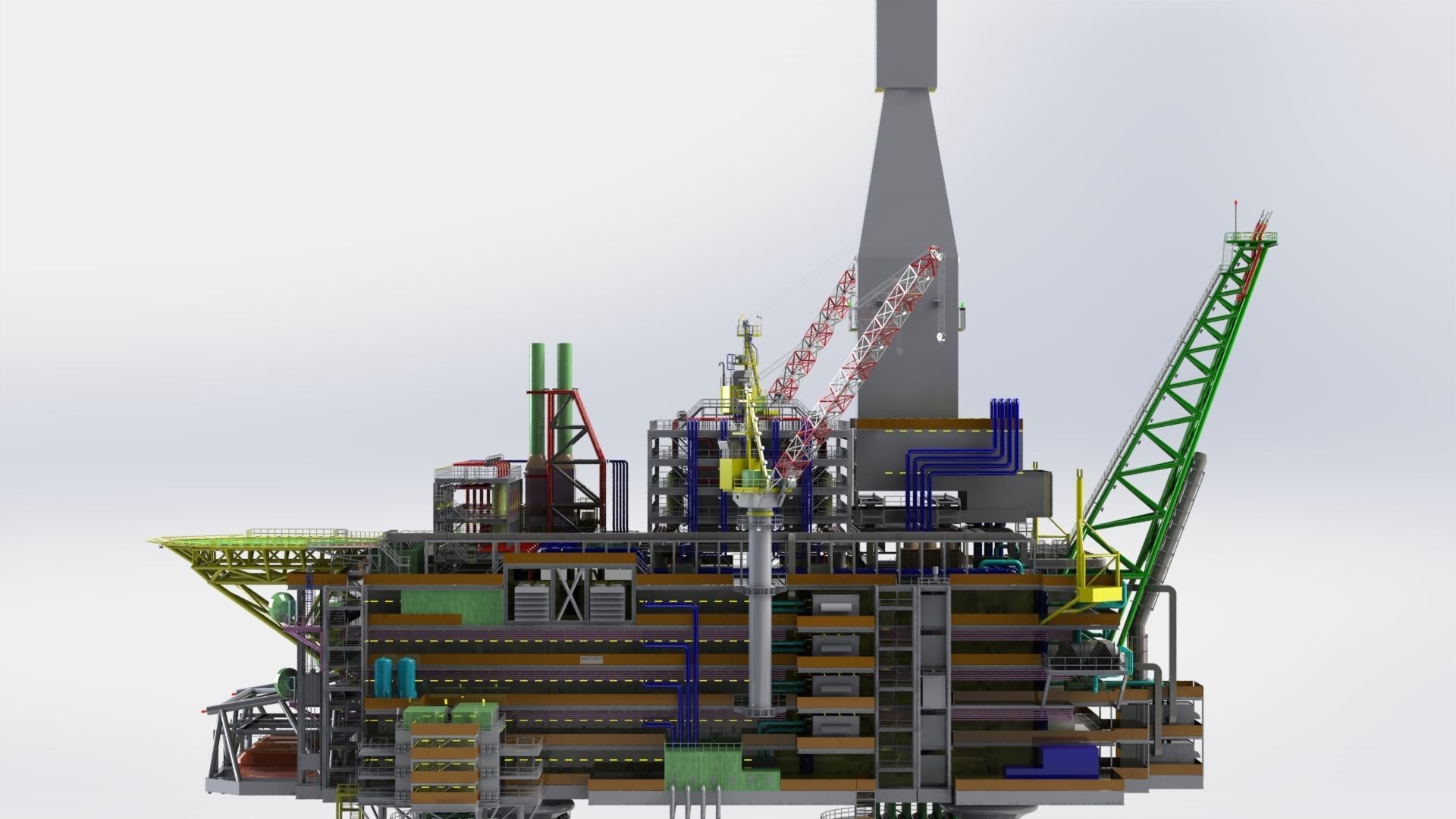 Berkut Oil Rig Largest Oil Rig in world 3D model_18