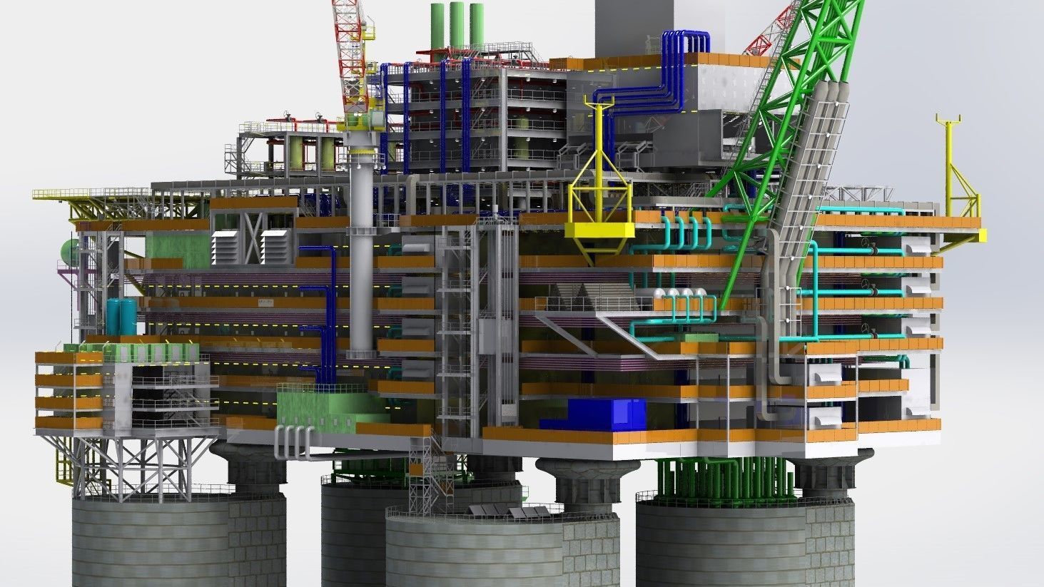 Berkut Oil Rig Largest Oil Rig in world 3D model_6