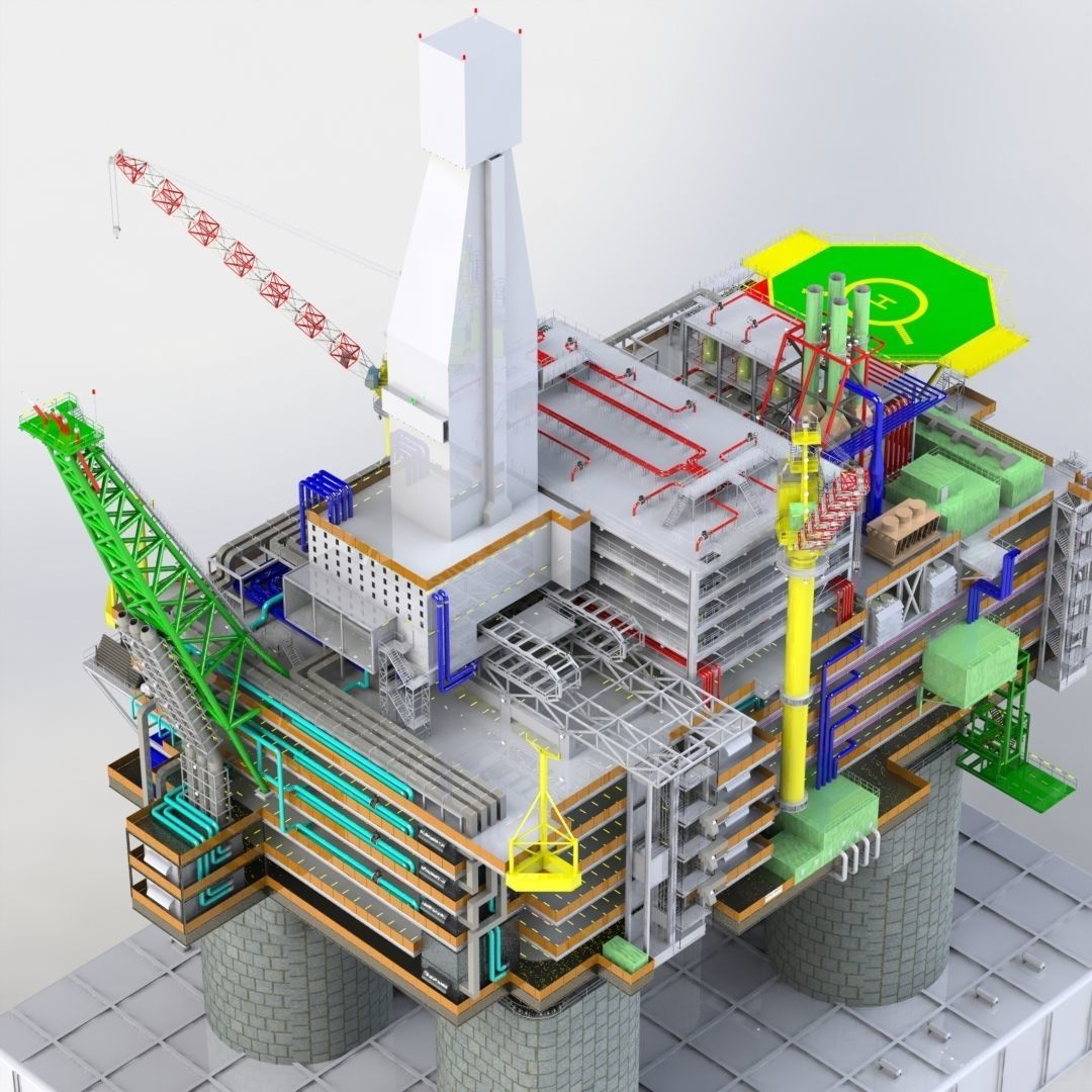 Berkut Oil Rig Largest Oil Rig in world 3D model_17