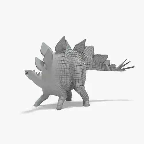 Stegosaurus Rigged Basemesh  Low-poly 3D model