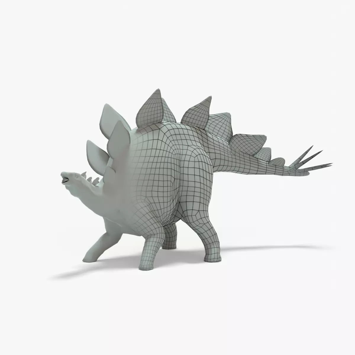 Stegosaurus Rigged Basemesh Low-poly 3D model