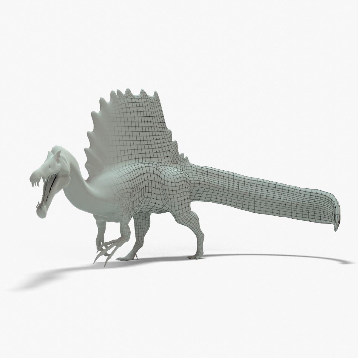 Spinosaurus Rigged Basemesh Low-poly 3D model_1