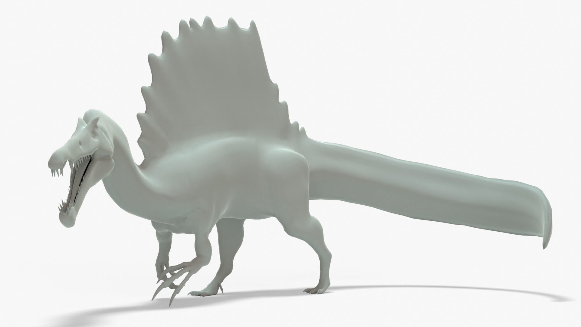 Spinosaurus Rigged Basemesh Low-poly 3D model_2