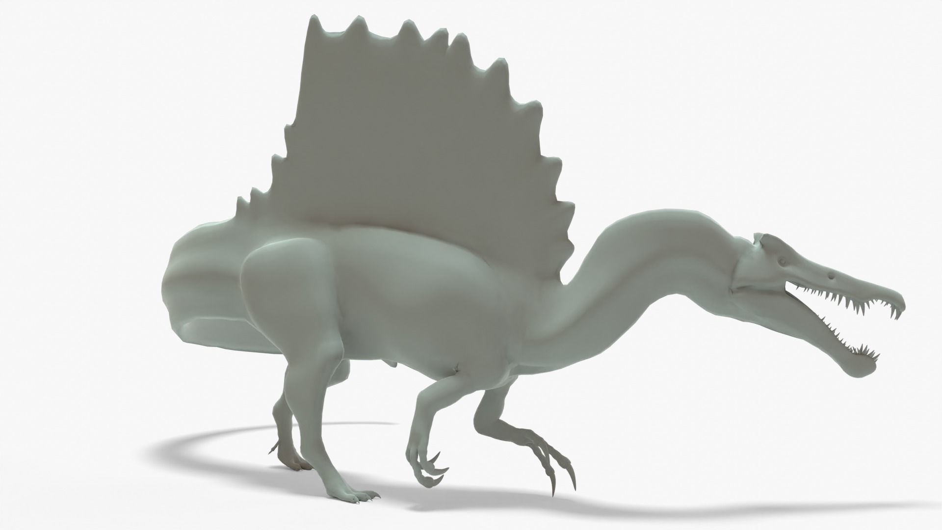 Spinosaurus Rigged Basemesh Low-poly 3D model_3