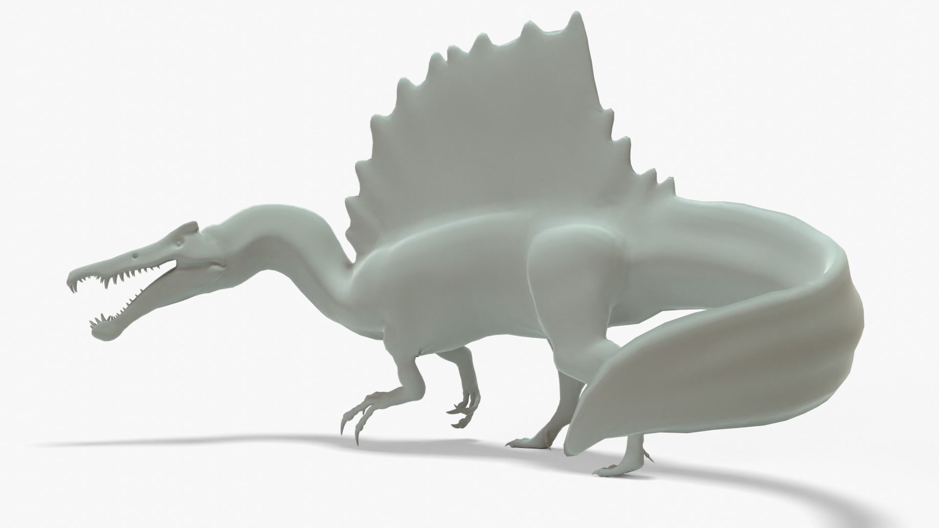 Spinosaurus Rigged Basemesh Low-poly 3D model_9