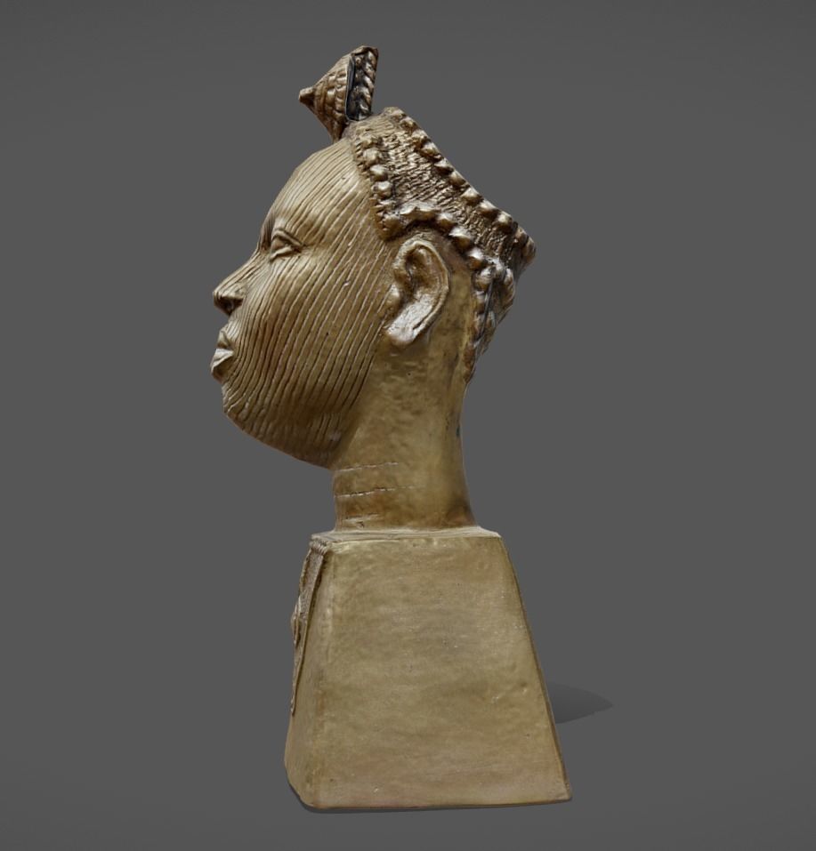 Olokun Bronze Head Low-poly 3D model_4