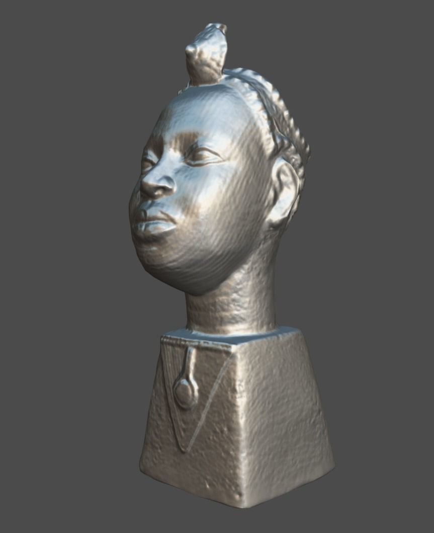 Olokun Bronze Head Low-poly 3D model_6
