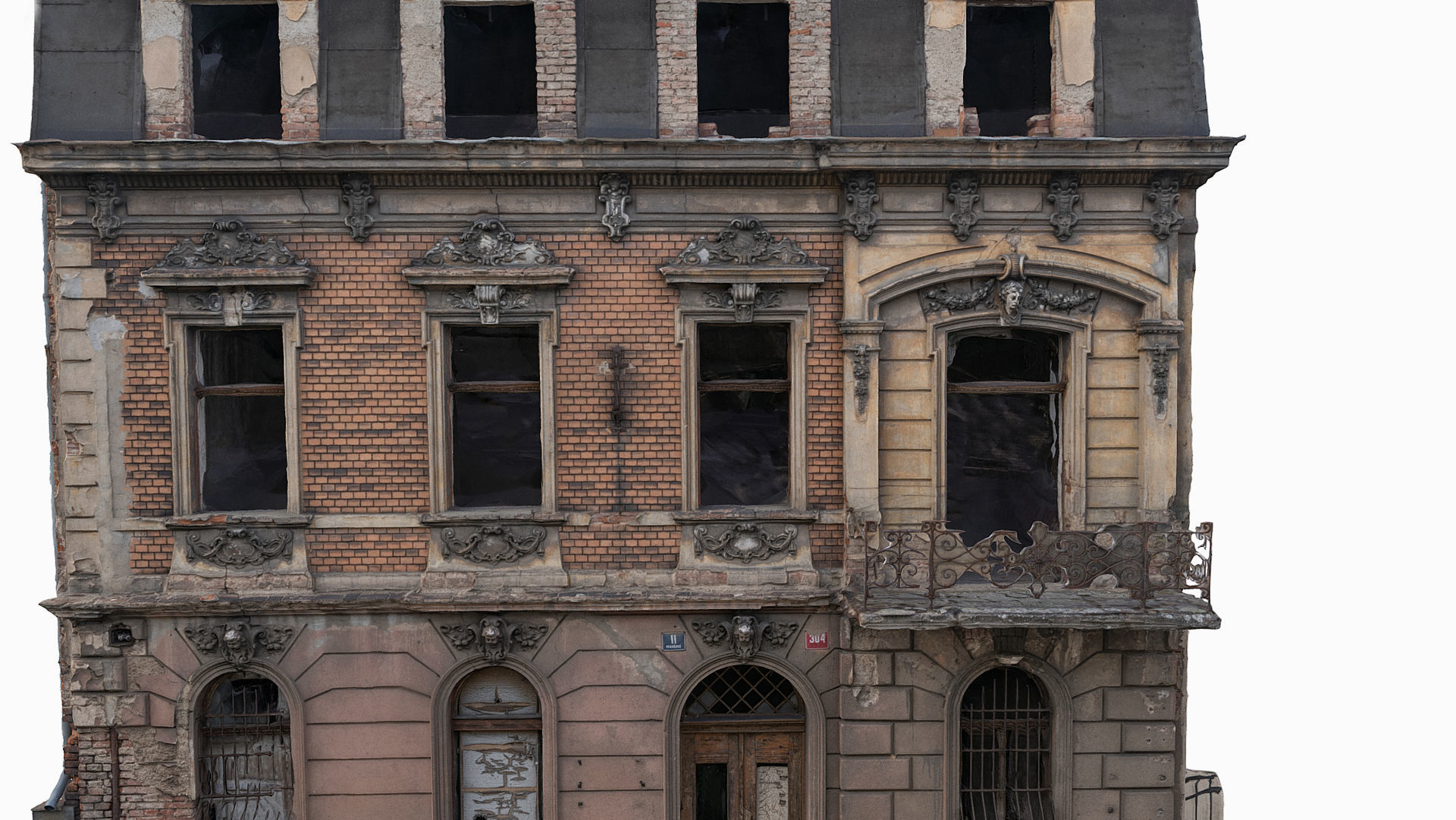 Decorated house ruin 3D model_5