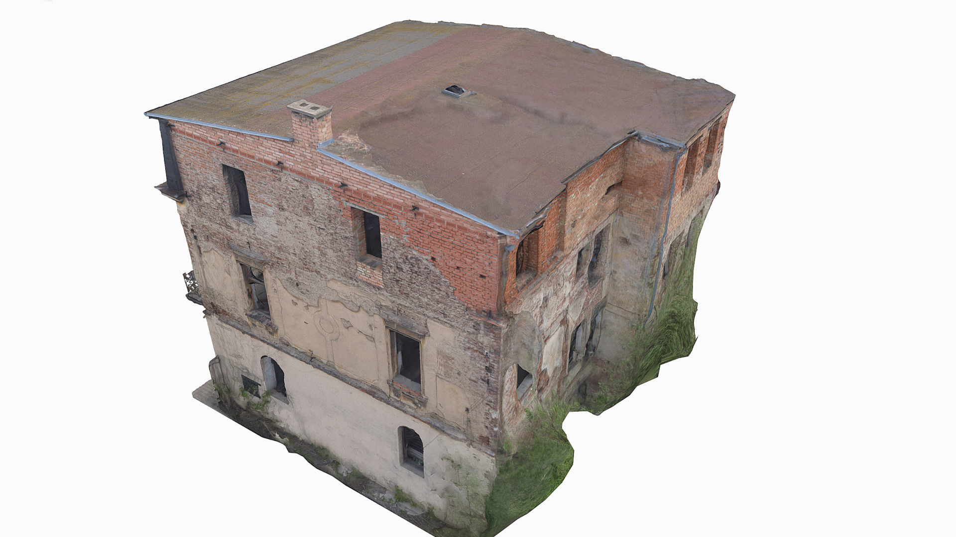 Decorated house ruin 3D model_2