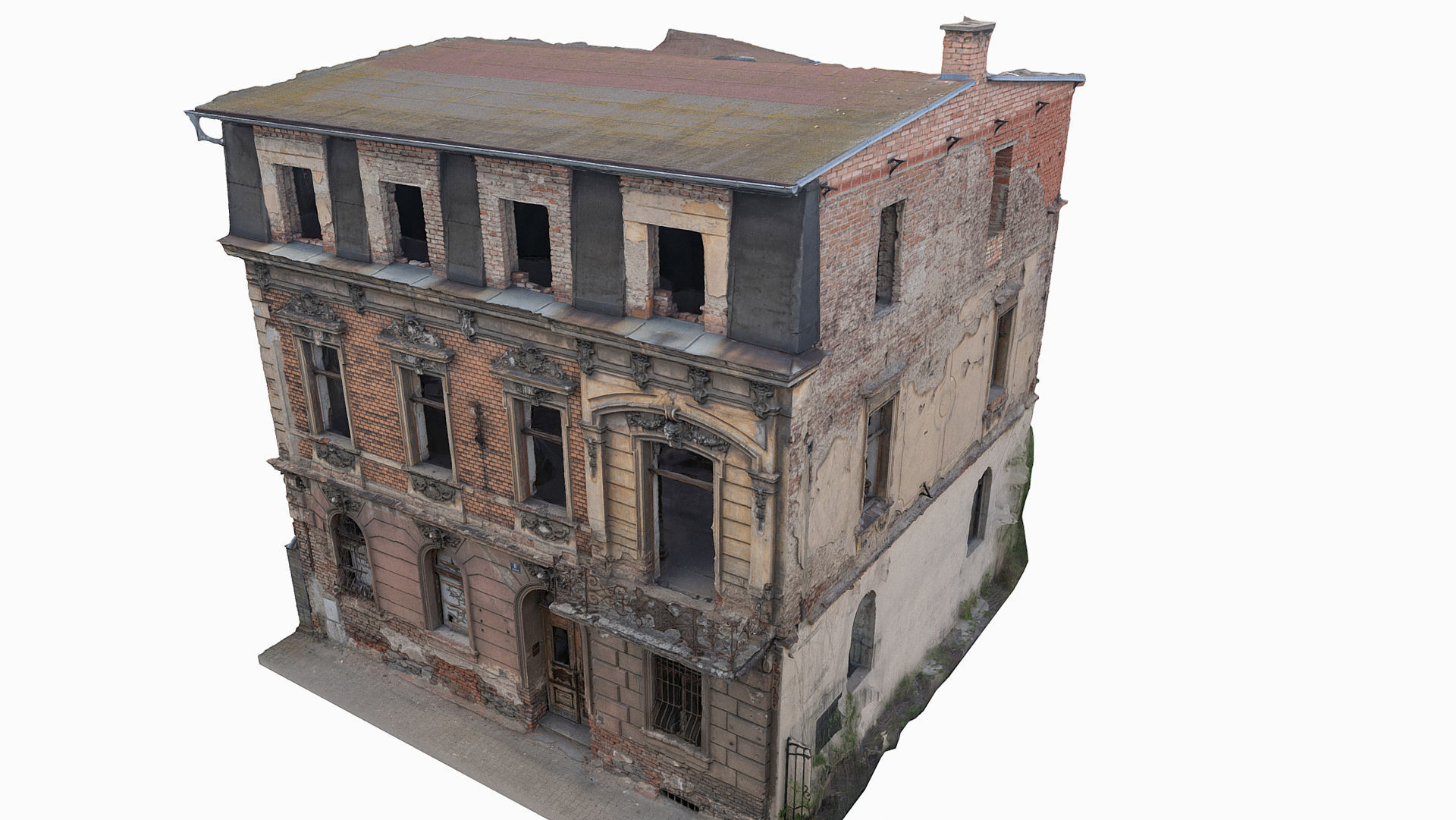 Decorated house ruin 3D model_1