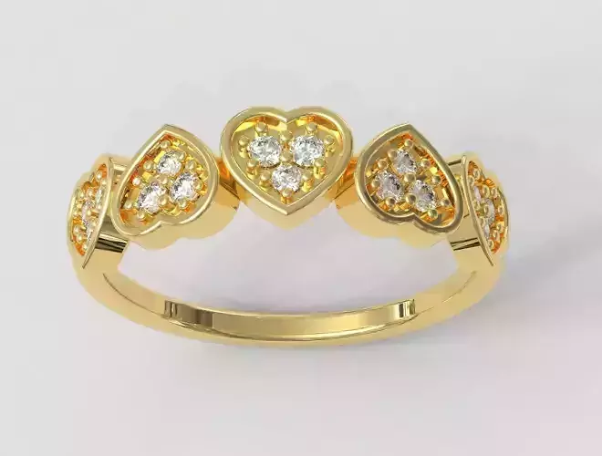 Hearts Diamond Ring 3D print model