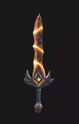 Epic Fantasy Flame Long Sword Weapon