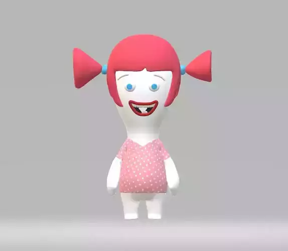 Strawberry Cartoon Character Low-poly 3D model