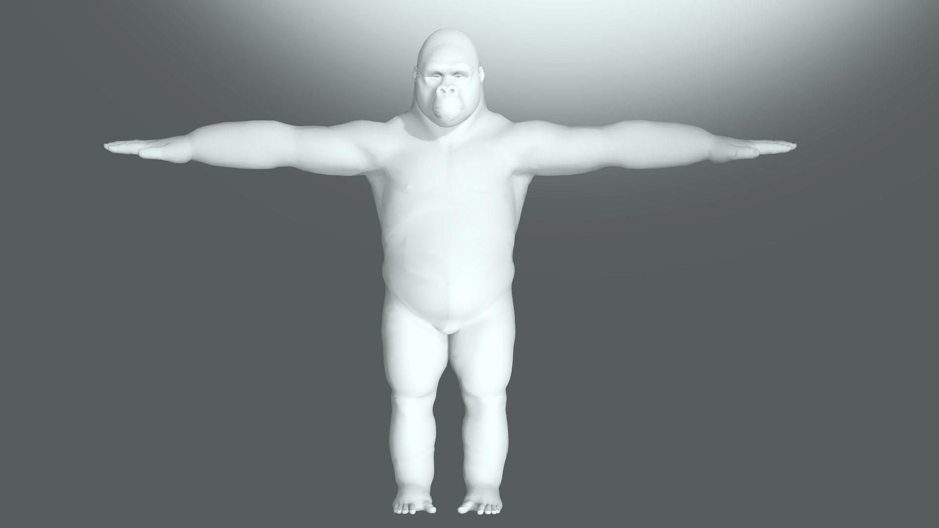 Gorilla Rigged and Blendshapes Low-poly 3D model_12