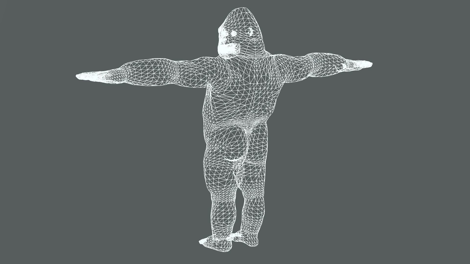 Gorilla Rigged and Blendshapes Low-poly 3D model_8
