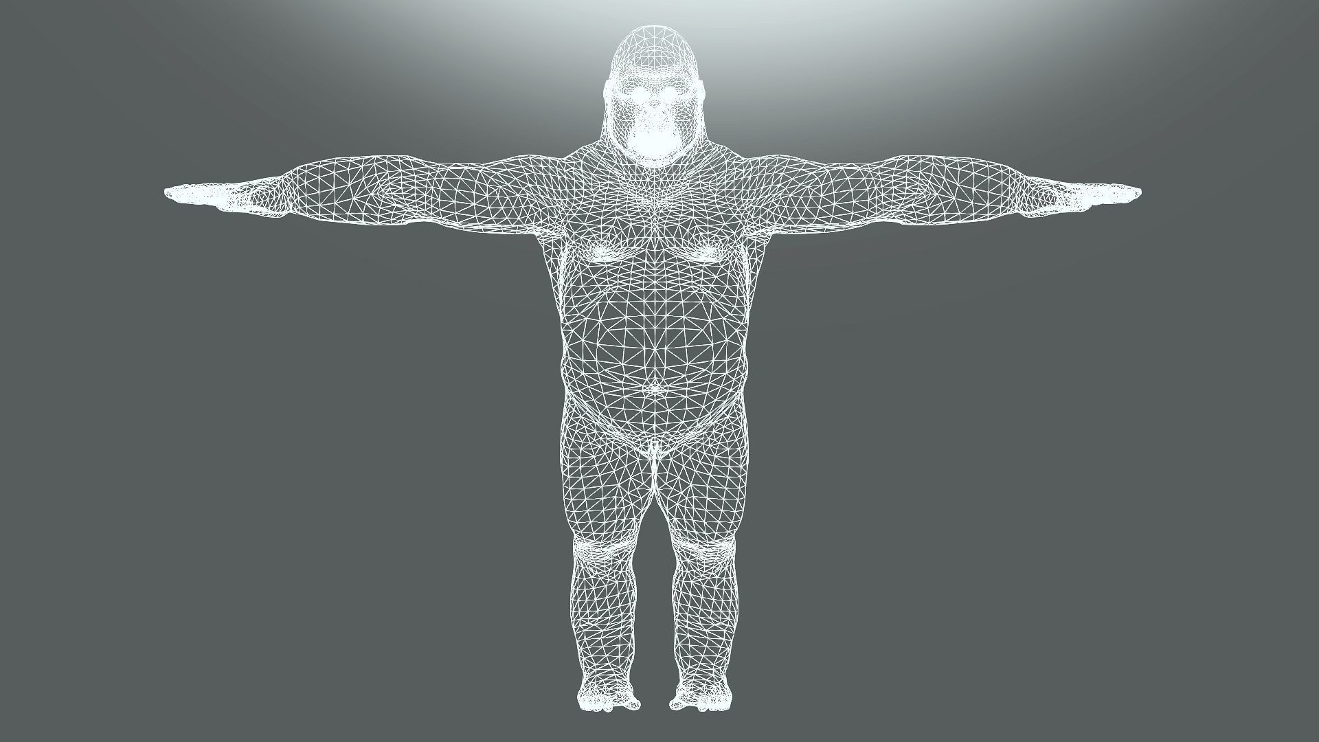 Gorilla Rigged and Blendshapes Low-poly 3D model_6