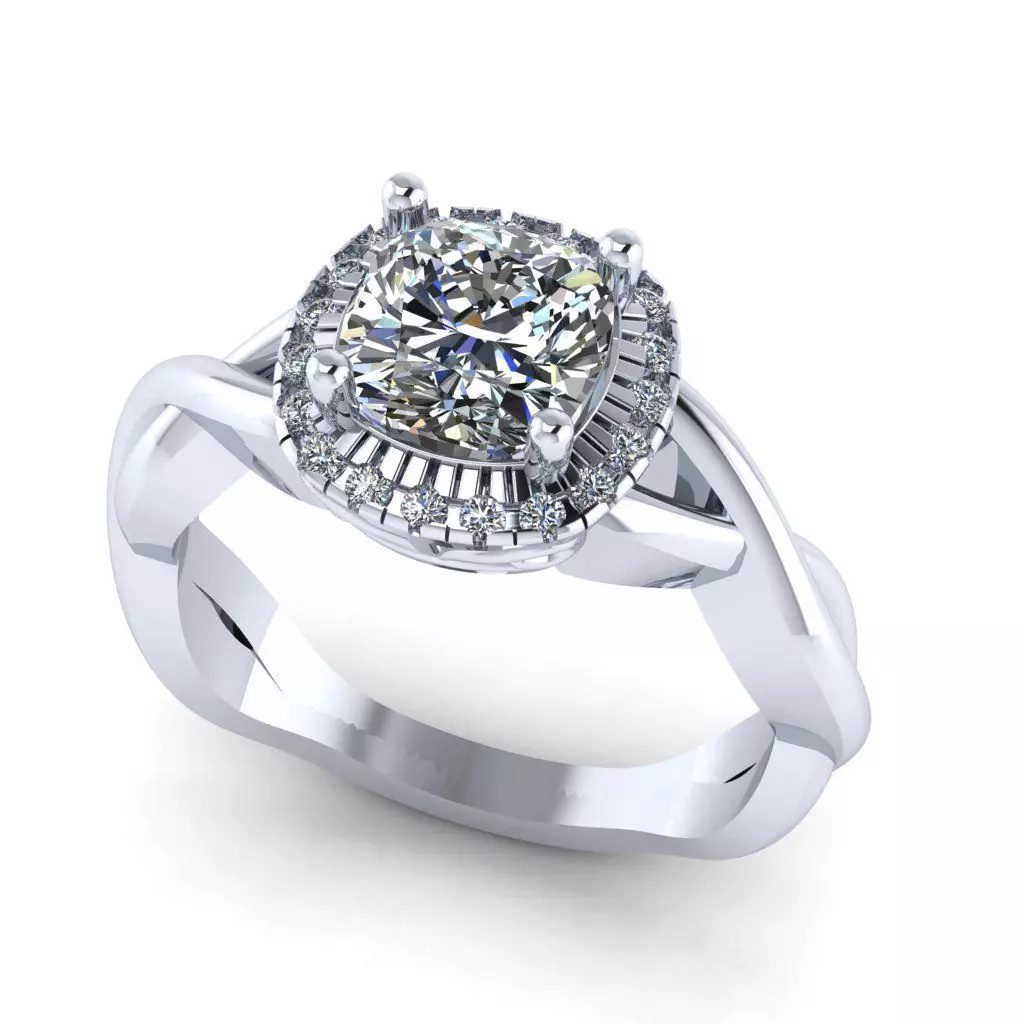 Engagement Ring 3D print model_0