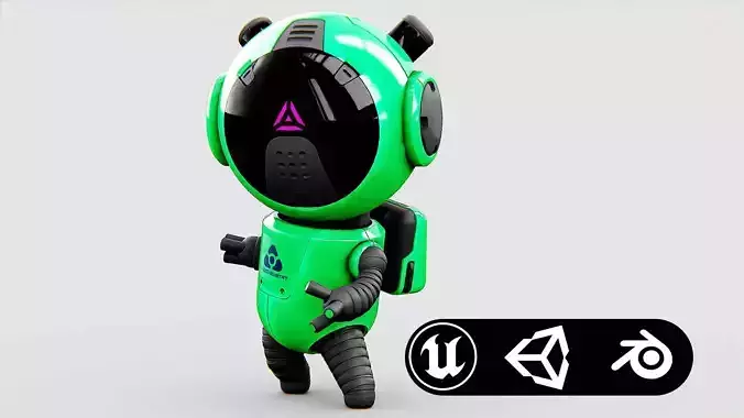 TOON BOT ECHO Rigged for Unreal Engine - Unity - MIXAMO 3D model