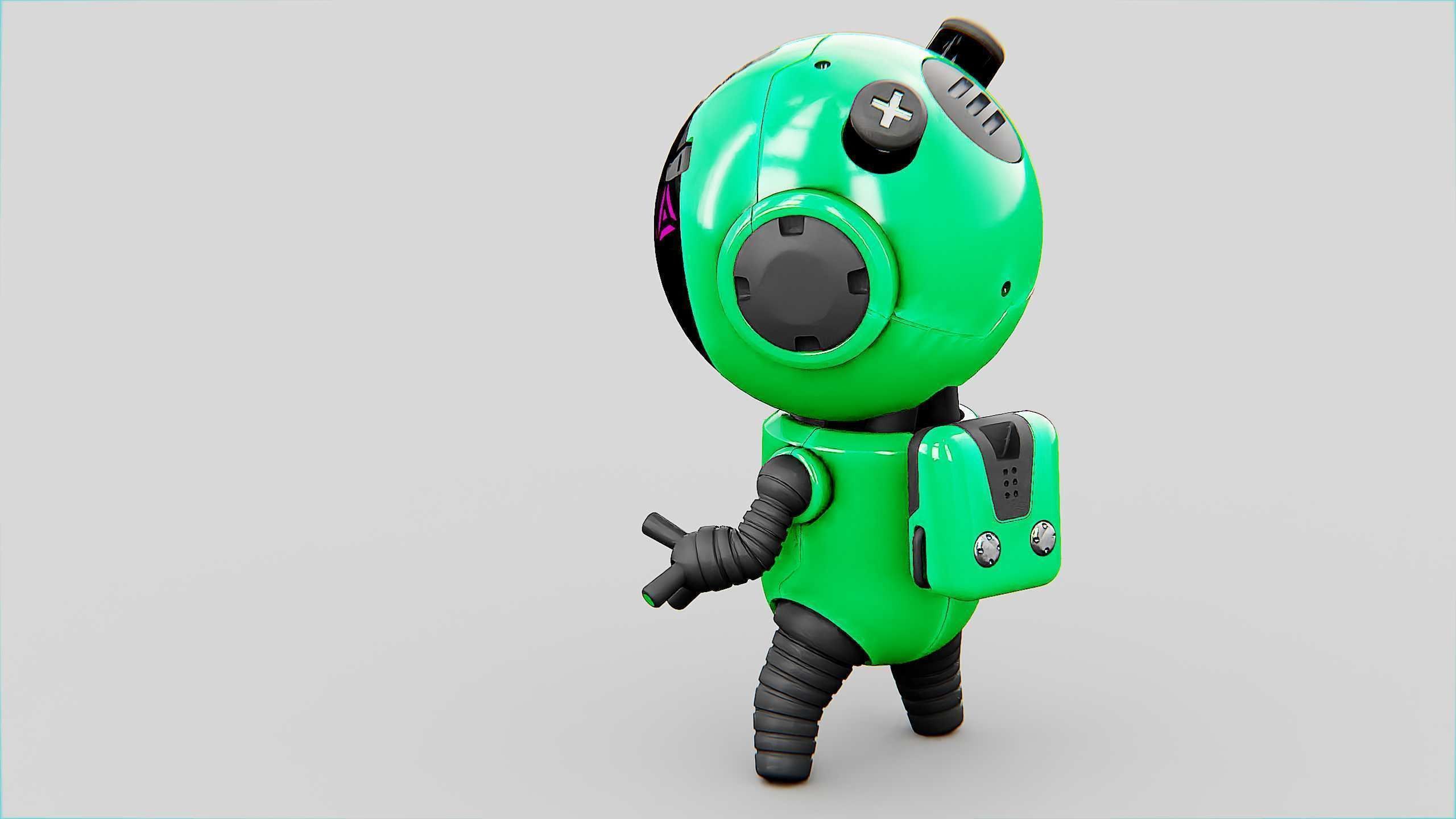 TOON BOT ECHO Rigged for Unreal Engine - Unity - MIXAMO 3D model_30
