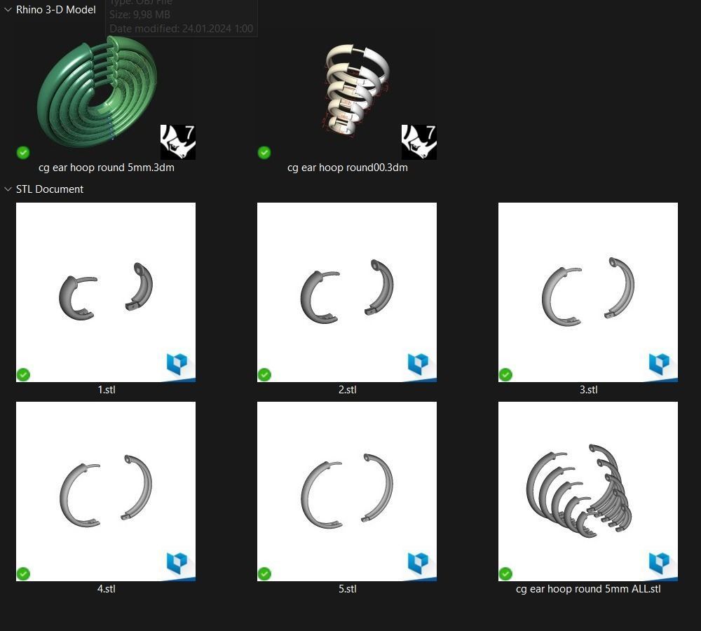 Hoop Earrings 5mm width 5 sizes 3D print model_23