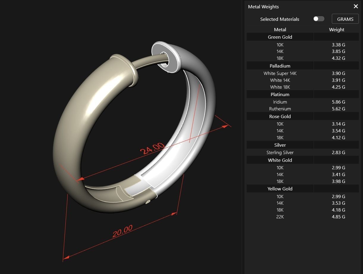 Hoop Earrings 5mm width 5 sizes 3D print model_11