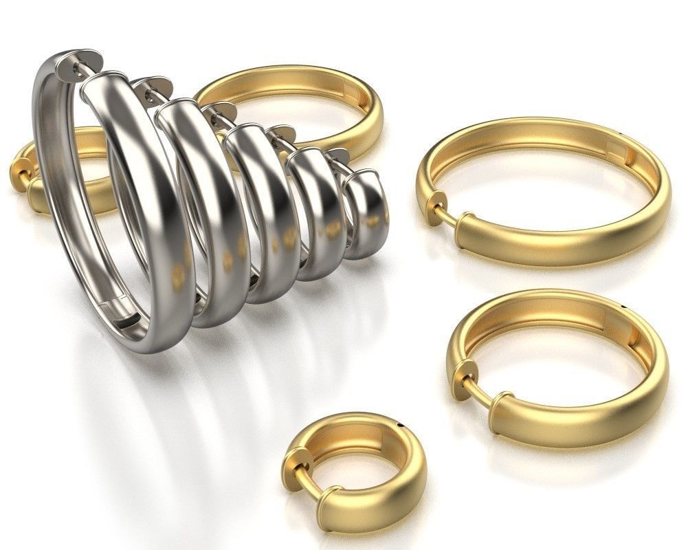Hoop Earrings 5mm width 5 sizes 3D print model_4