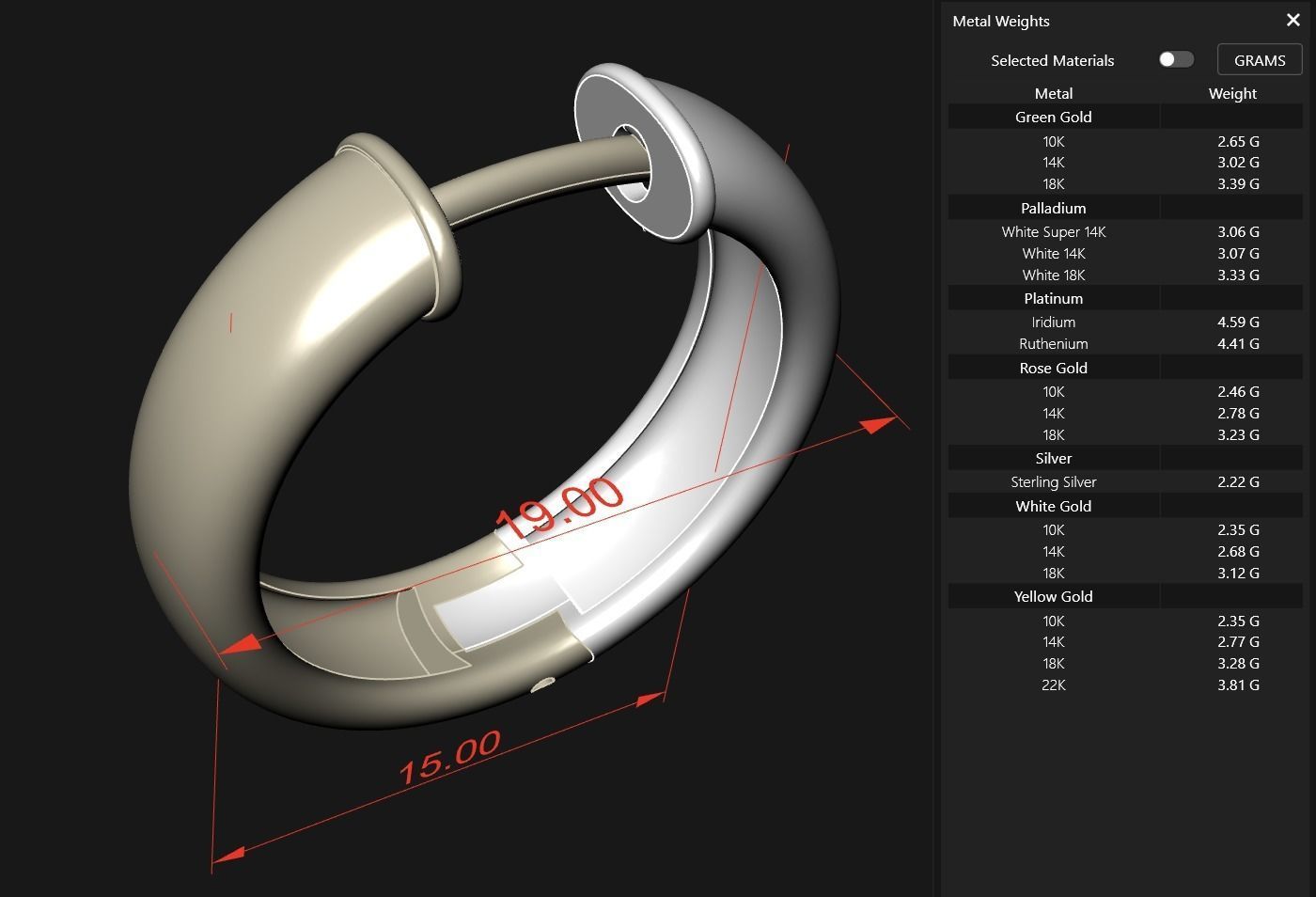 Hoop Earrings 5mm width 5 sizes 3D print model_10