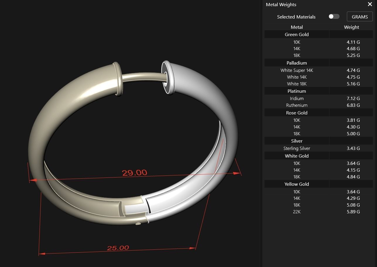 Hoop Earrings 5mm width 5 sizes 3D print model_12