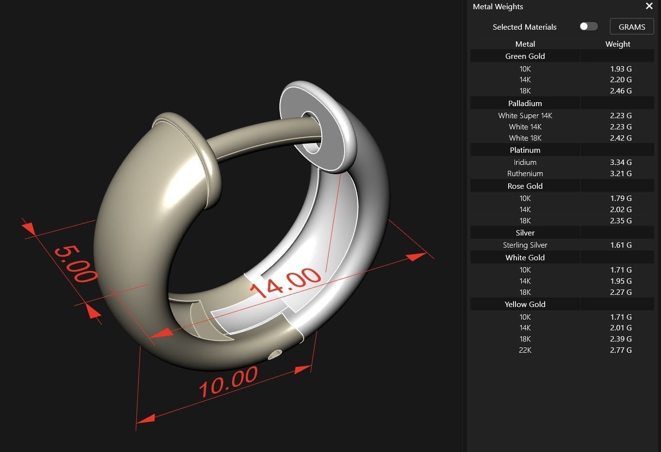 Hoop Earrings 5mm width 5 sizes 3D print model_9
