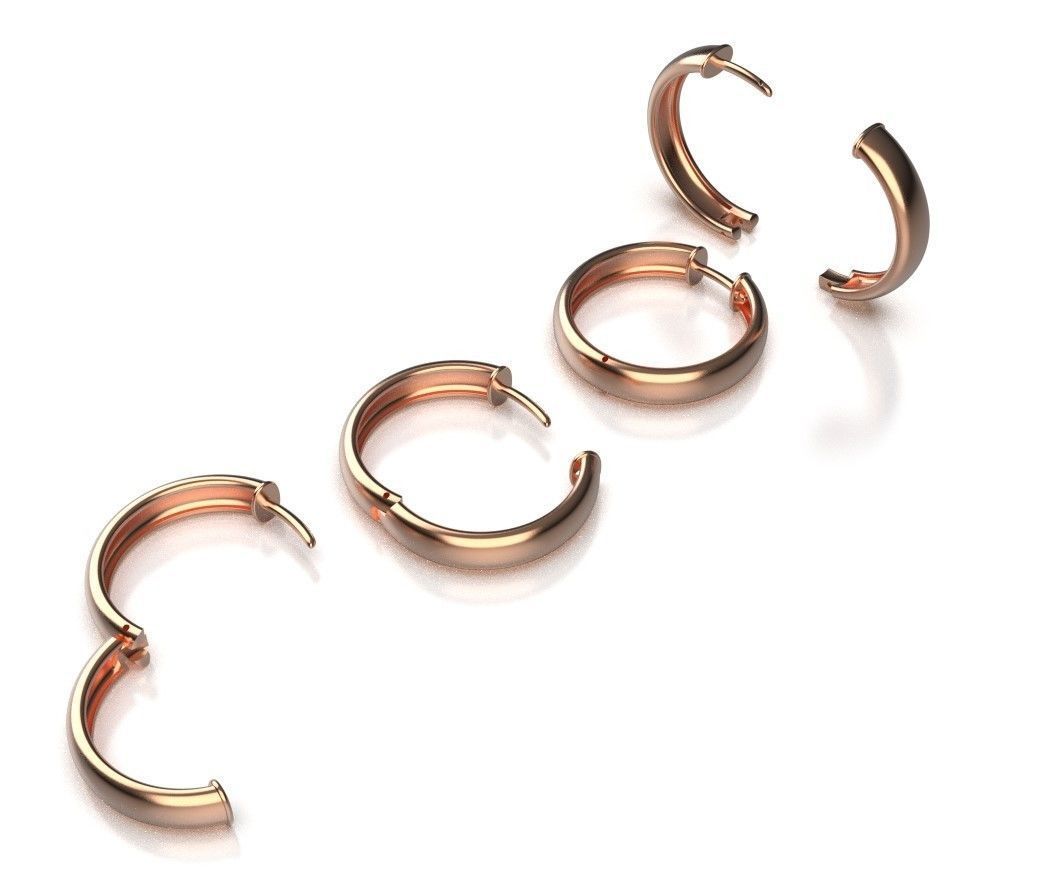 Hoop Earrings 5mm width 5 sizes 3D print model_7