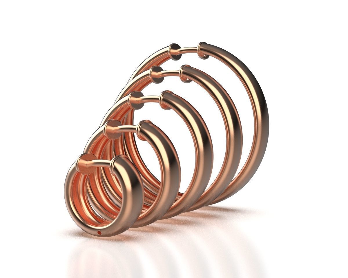 Hoop Earrings 5mm width 5 sizes 3D print model_5