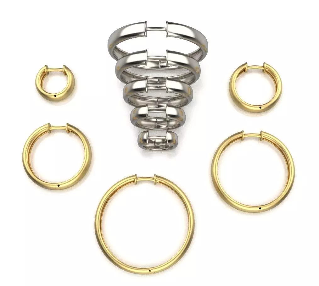 Hoop Earrings 5mm width 5 sizes 3D print model_0