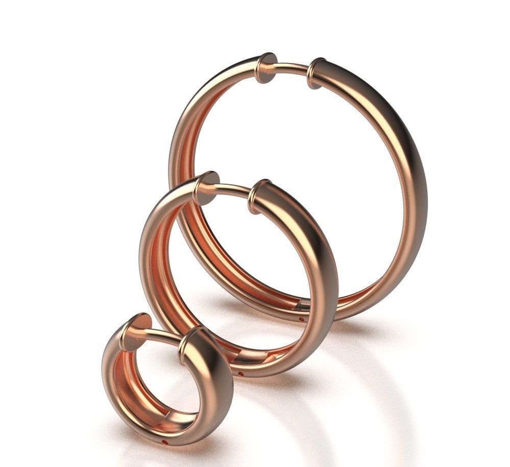 Hoop Earrings 5mm width 5 sizes 3D print model_6
