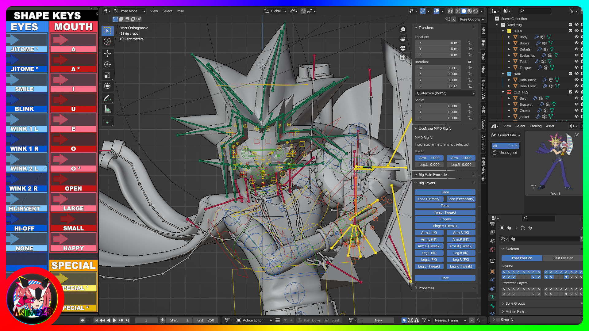 Yami Yugi - Yu Gi Oh - 3D Model Blender 3D model_6