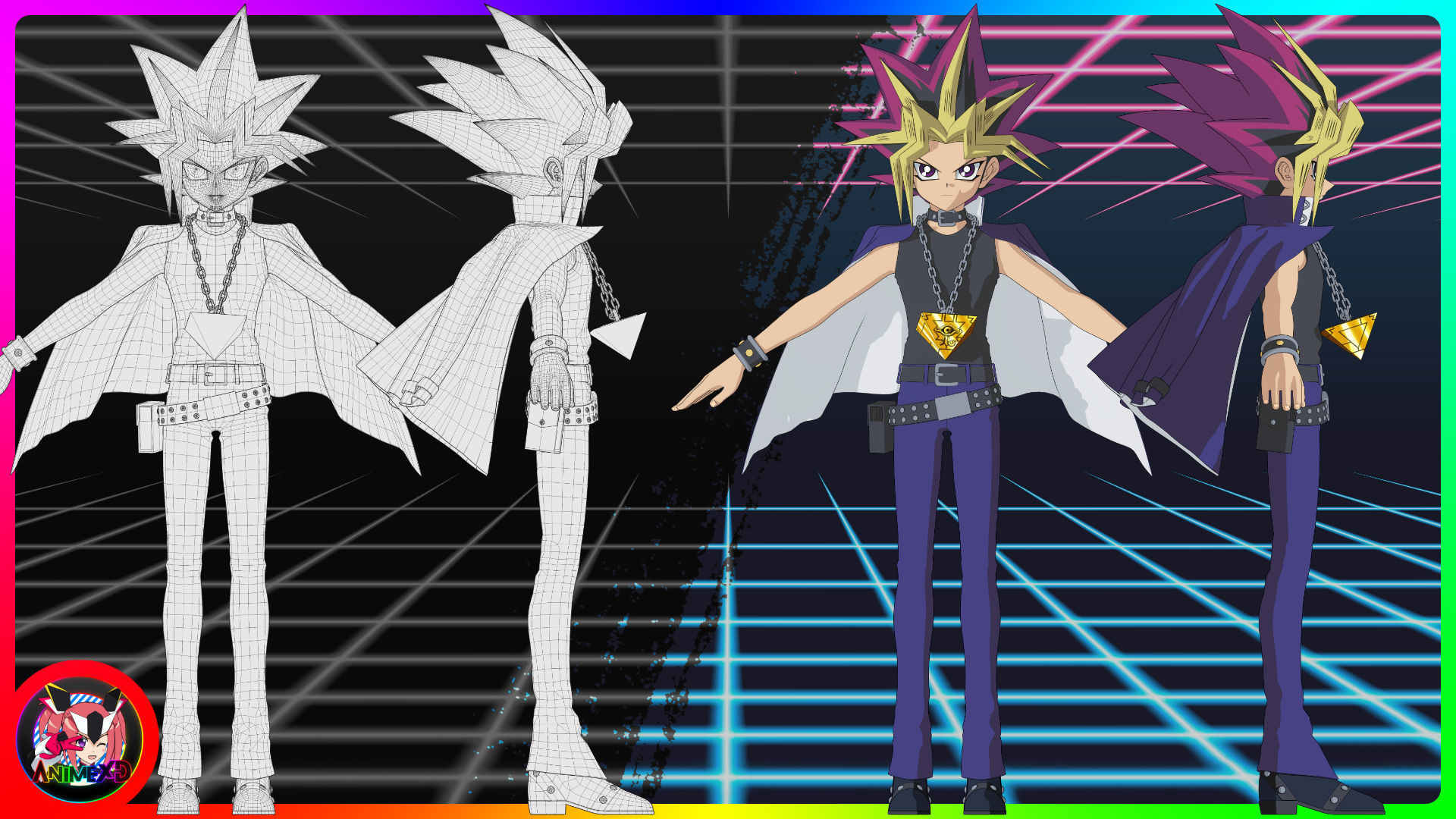 Yami Yugi - Yu Gi Oh - 3D Model Blender 3D model_2