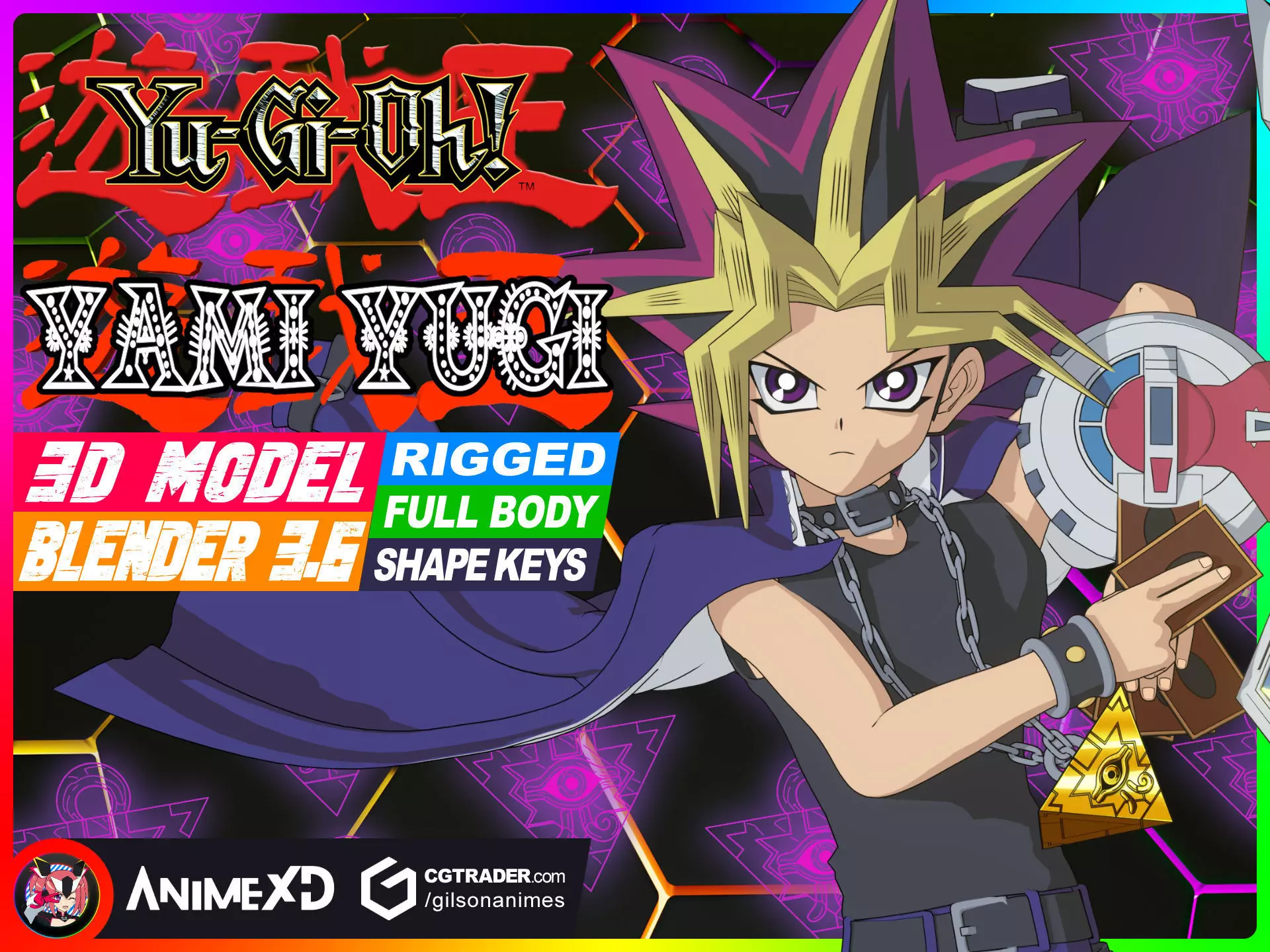Yami Yugi - Yu Gi Oh - 3D Model Blender 3D model_0
