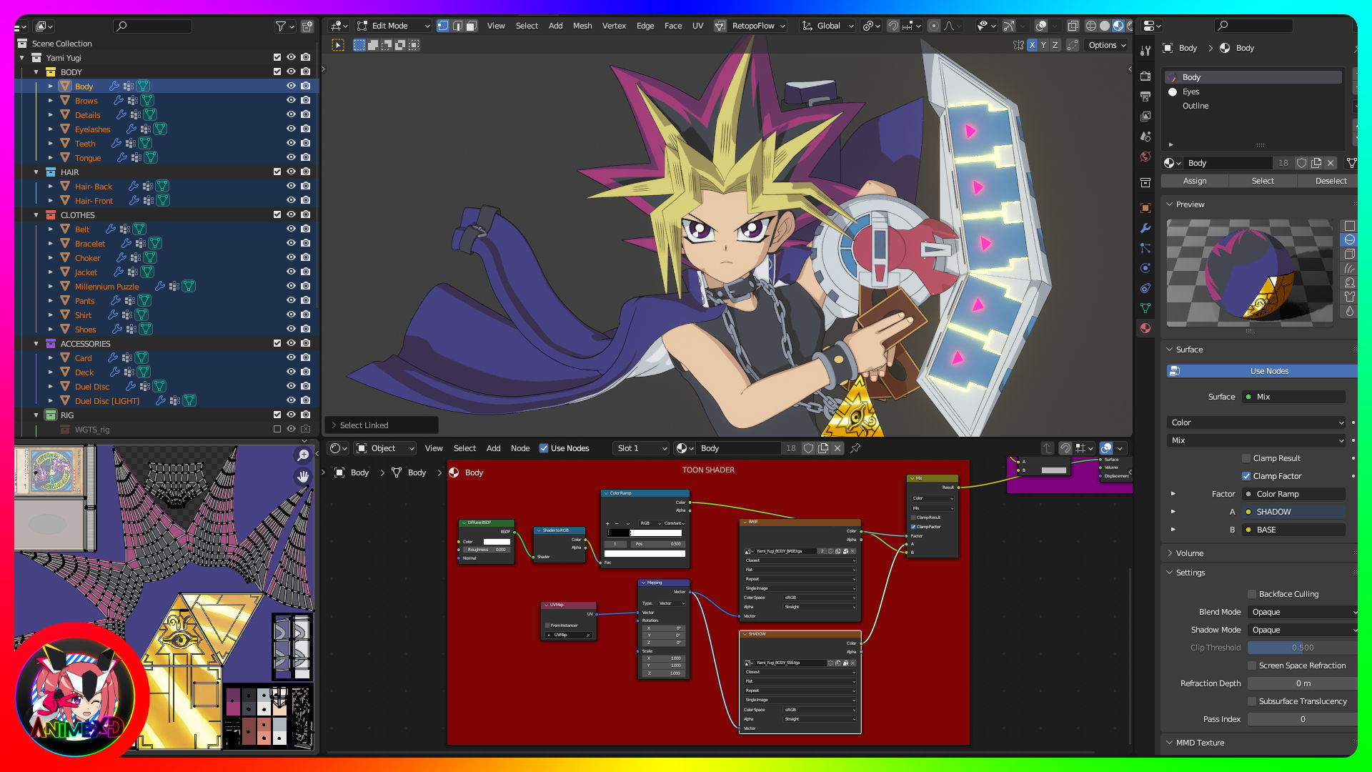 Yami Yugi - Yu Gi Oh - 3D Model Blender 3D model_5
