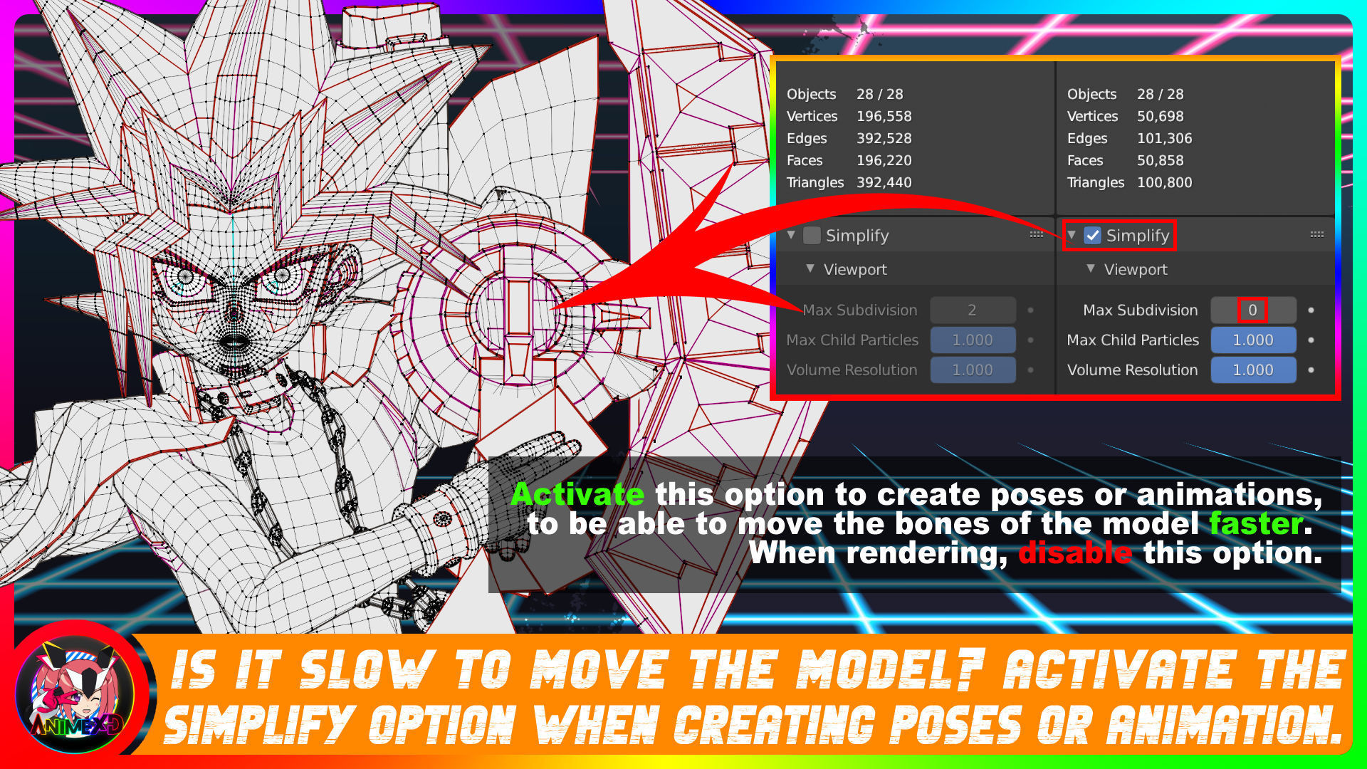 Yami Yugi - Yu Gi Oh - 3D Model Blender 3D model_8