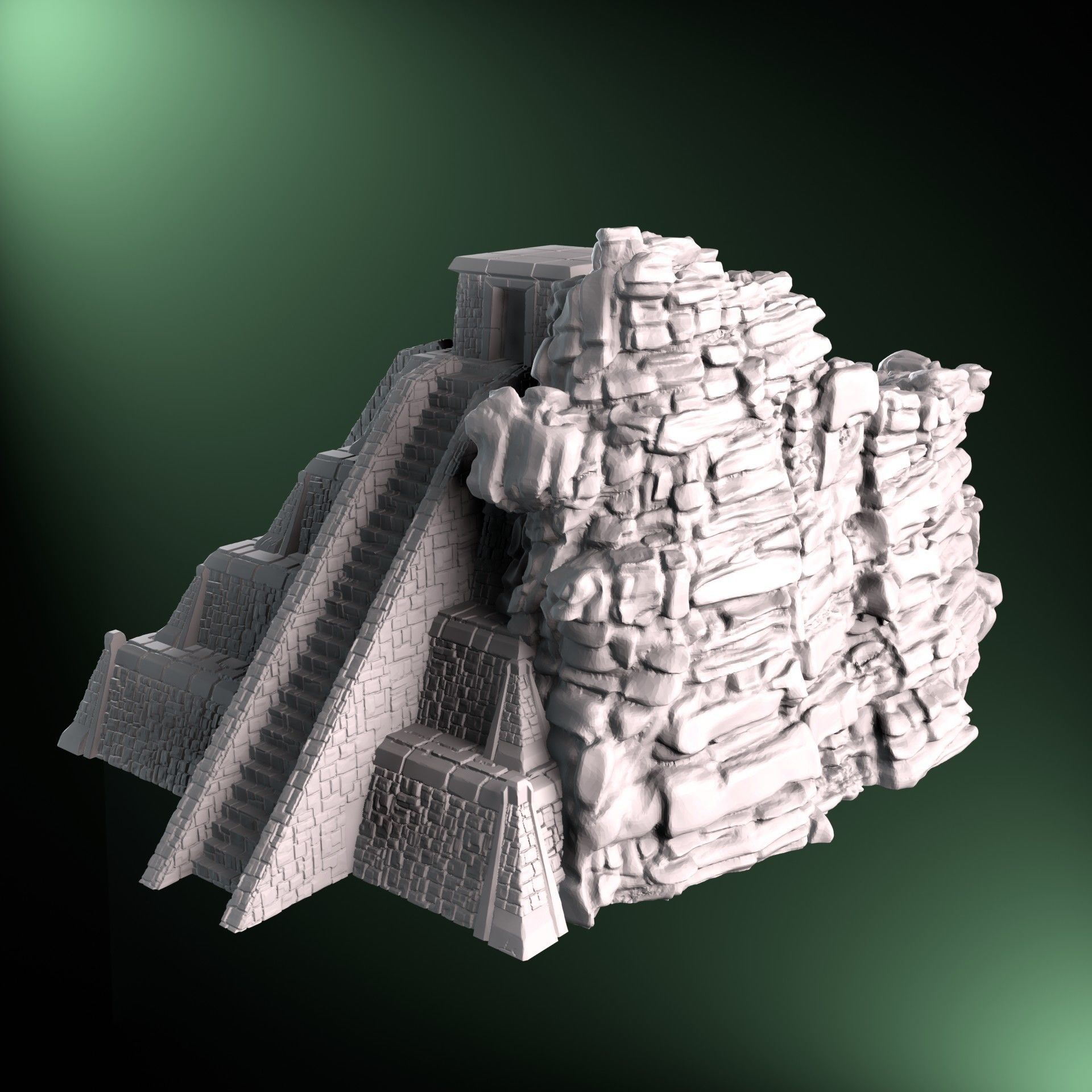 Aztec Mayan Fantasy Temple Terrain 3D Print Model 3D print model_3