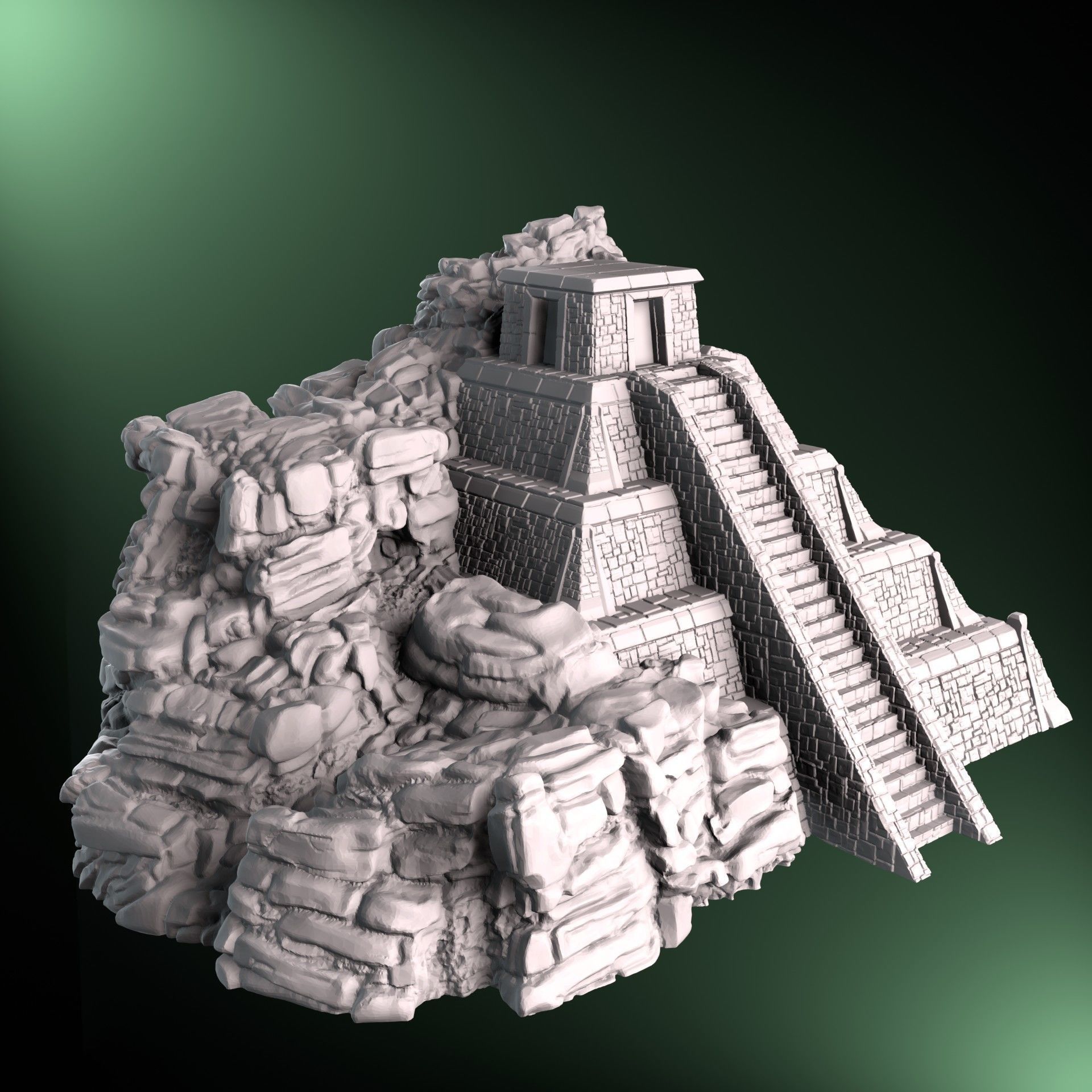 Aztec Mayan Fantasy Temple Terrain 3D Print Model 3D print model_4