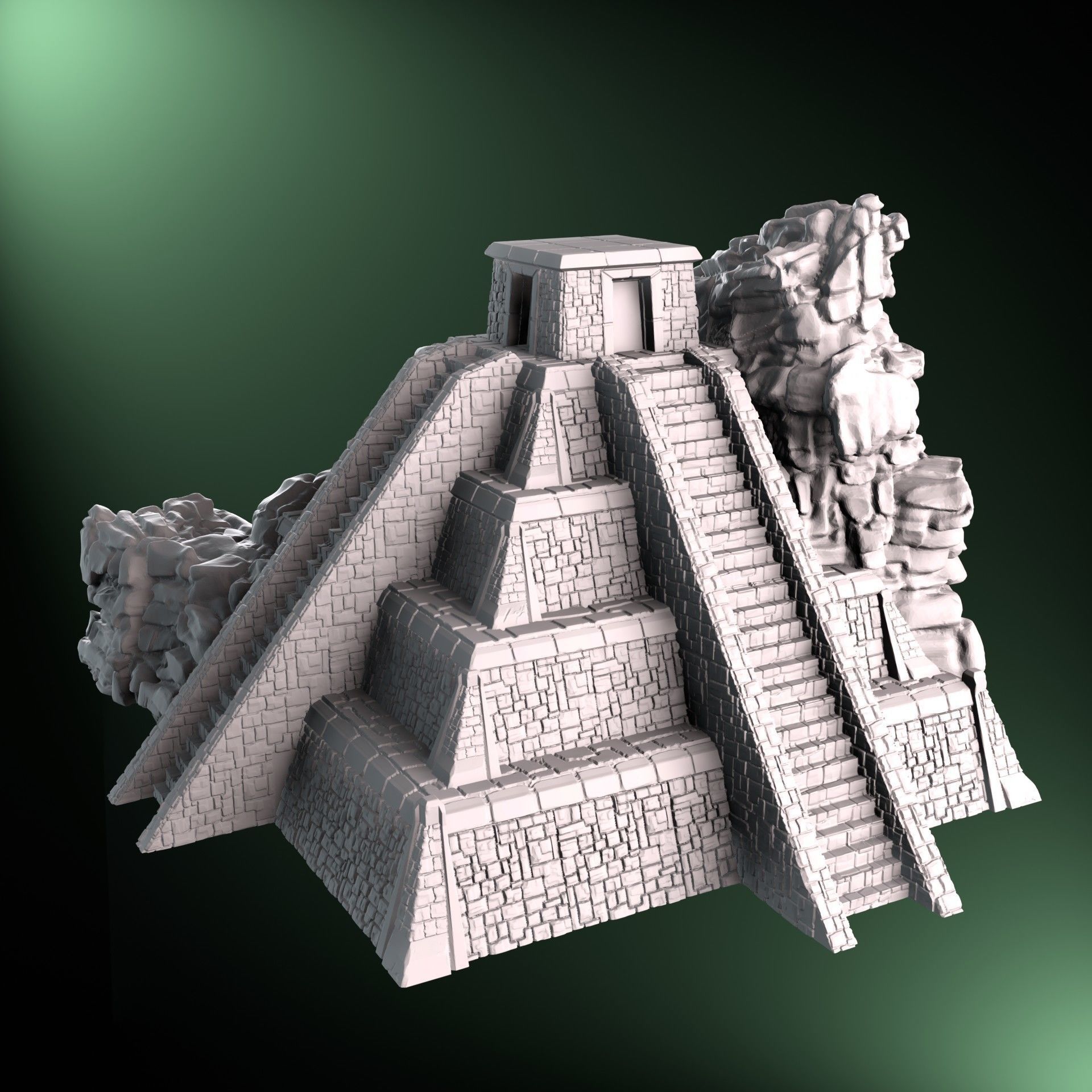 Aztec Mayan Fantasy Temple Terrain 3D Print Model 3D print model_2
