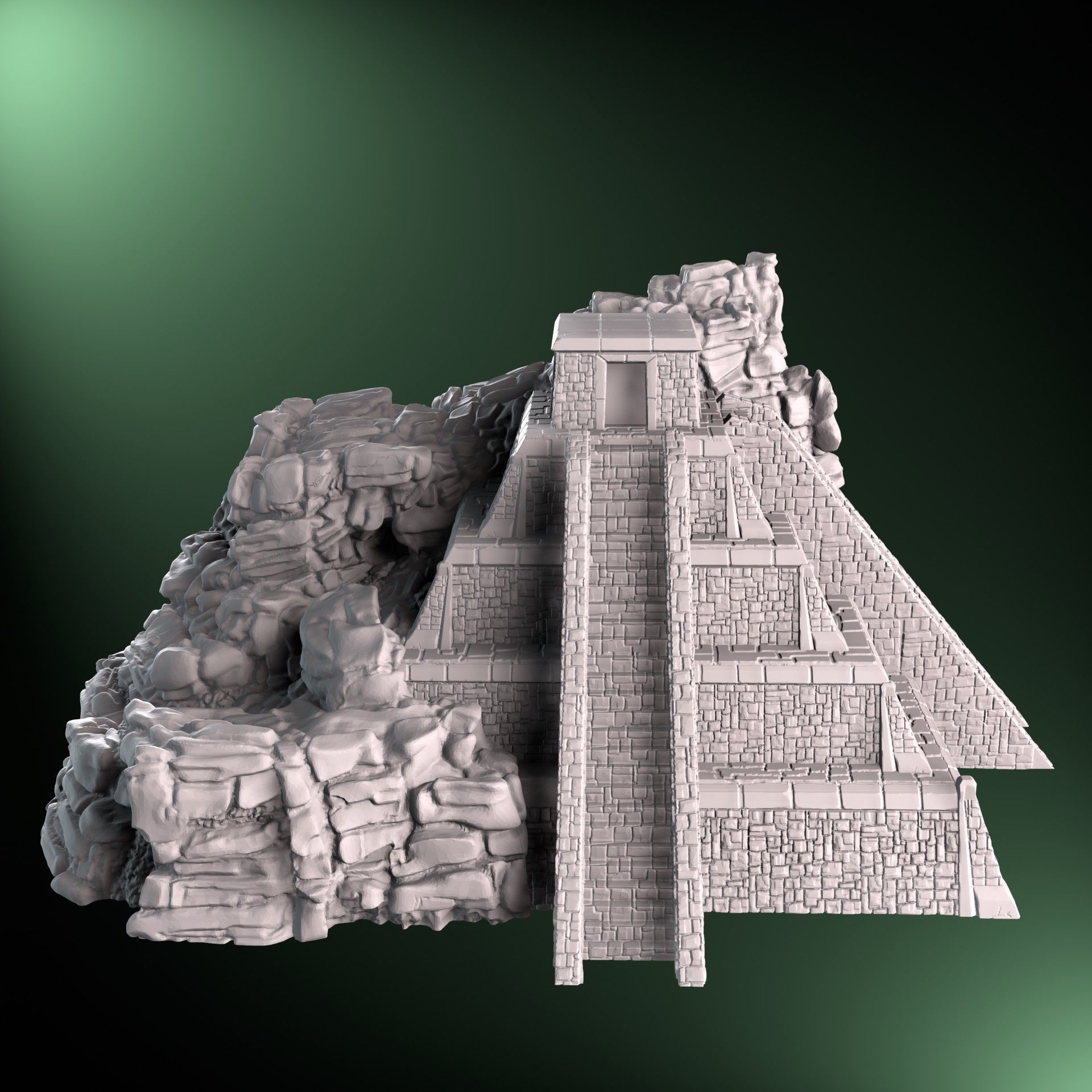 Aztec Mayan Fantasy Temple Terrain 3D Print Model 3D print model_1
