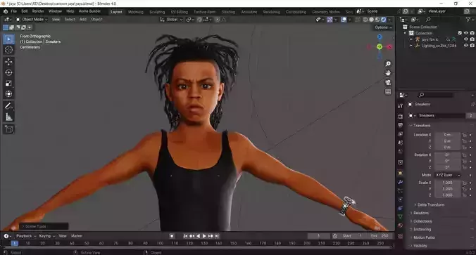 Cartoon Jay Z Character 3D Rigged for Blender Iclone 3ds