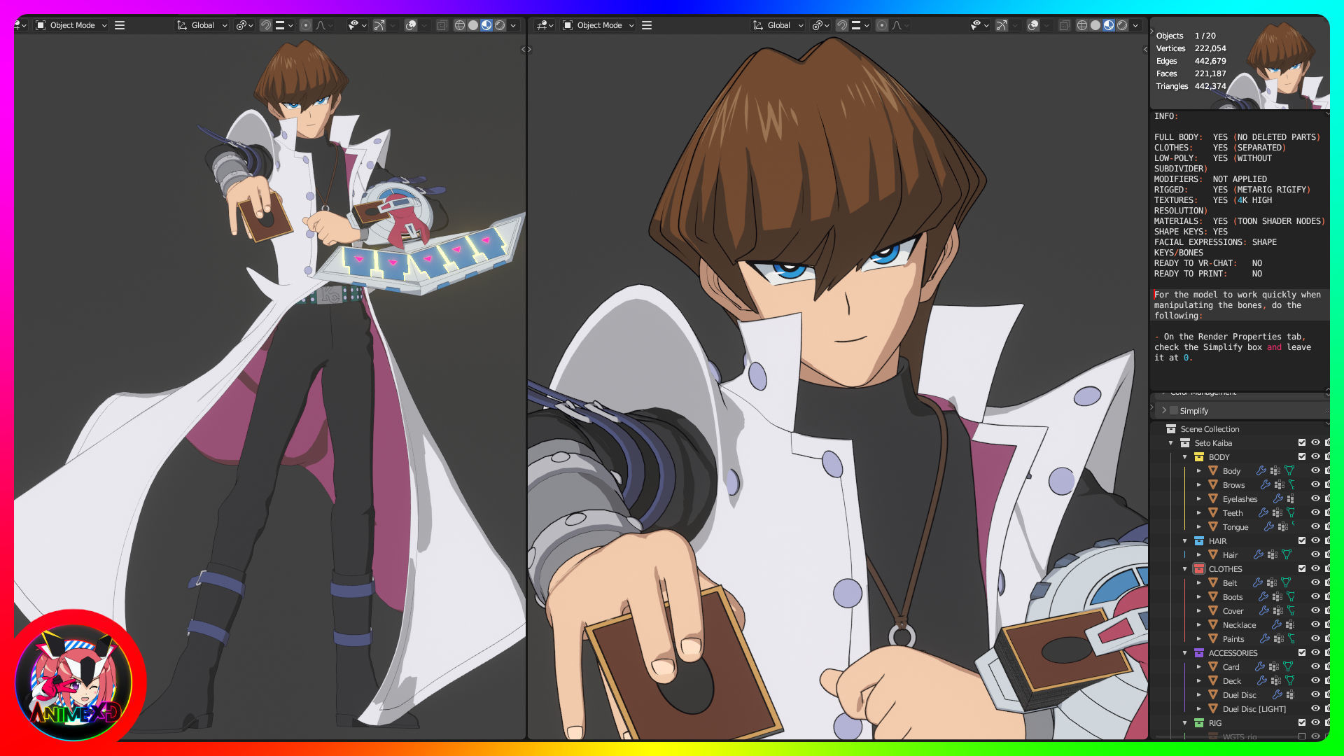 Seto Kaiba - Yu Gi Oh - 3D Model Blender 3D model_4