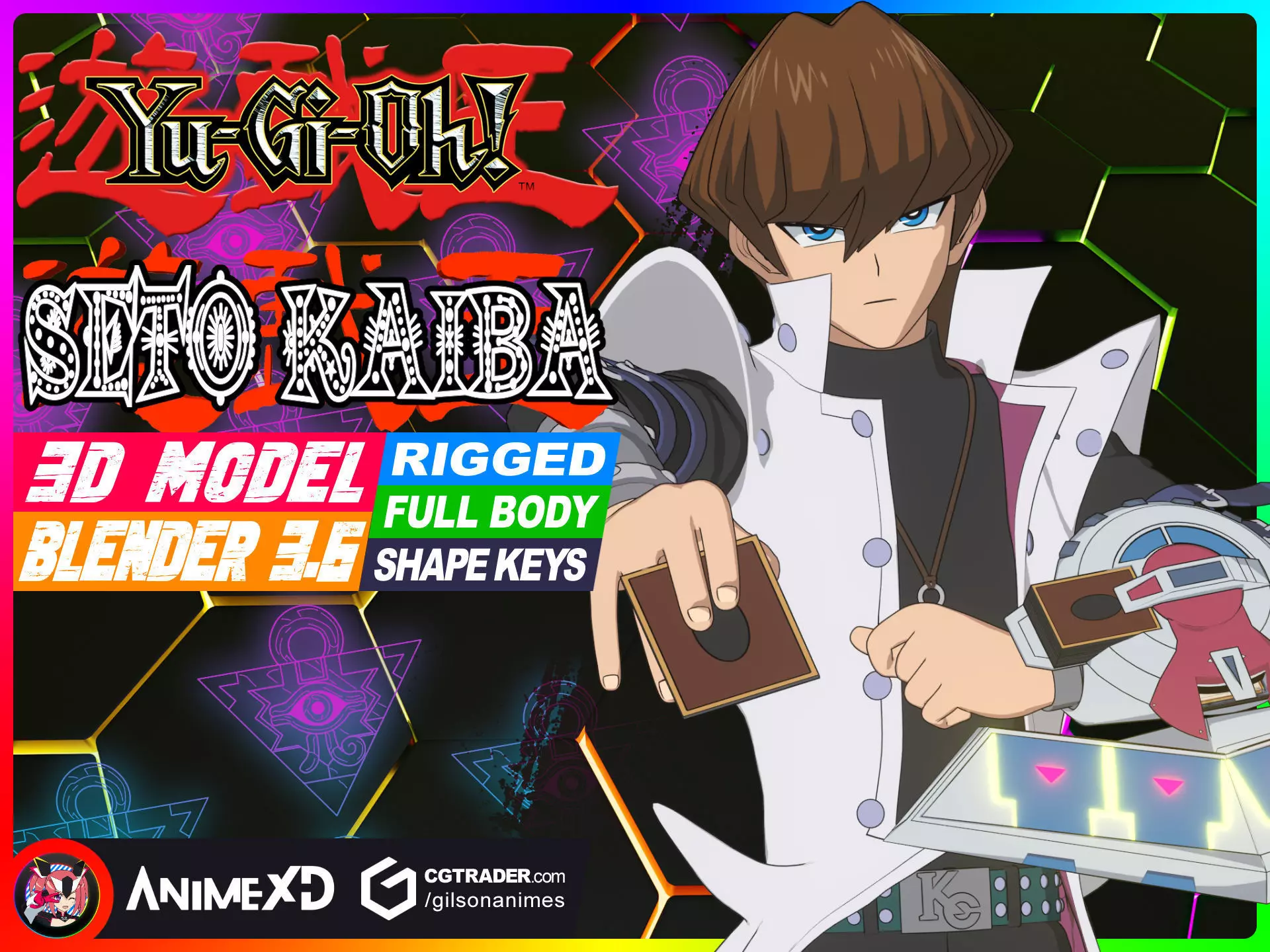 Seto Kaiba - Yu Gi Oh - 3D Model Blender 3D model_0