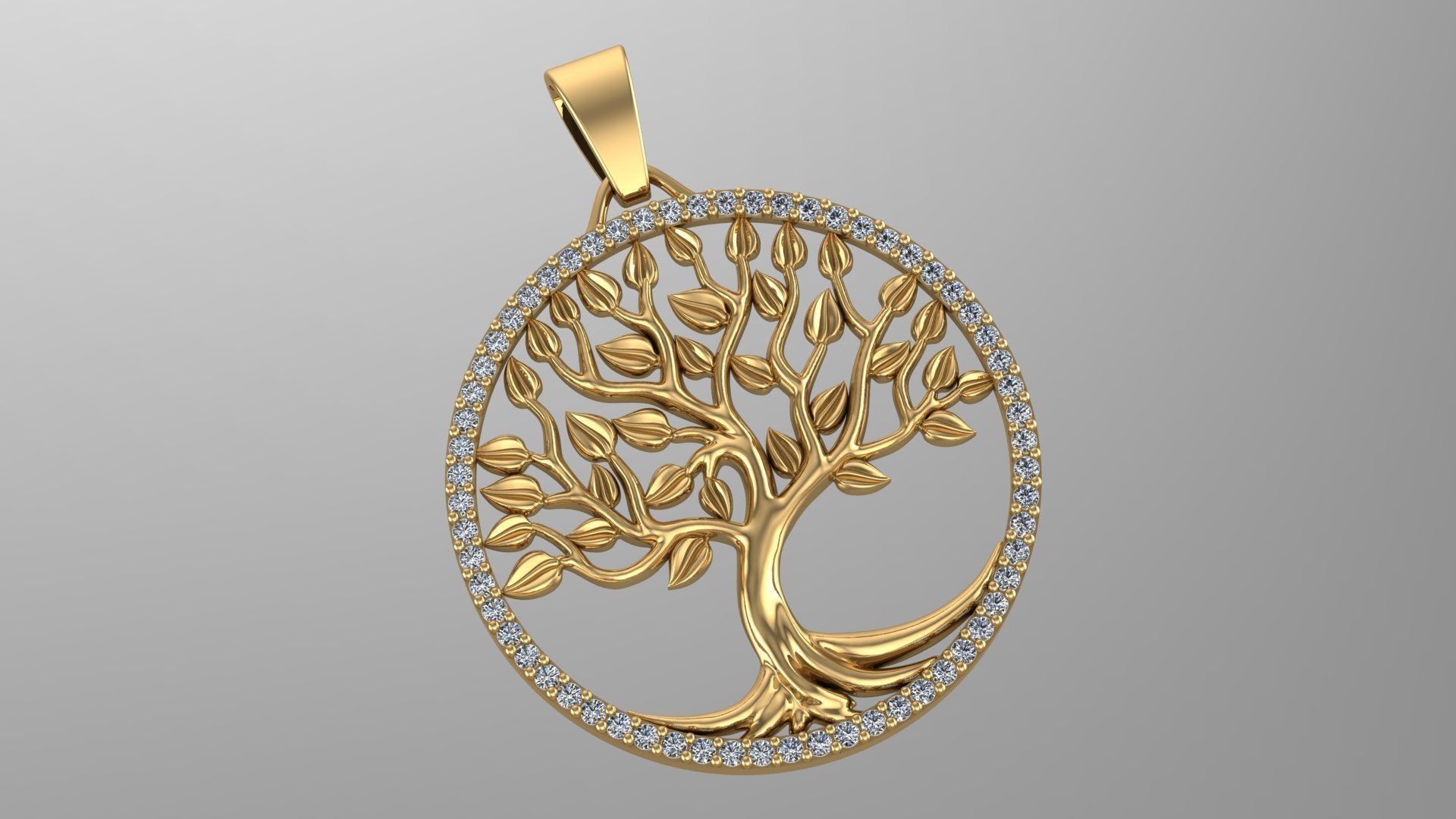 Tree of Life Necklace 3D print model_1
