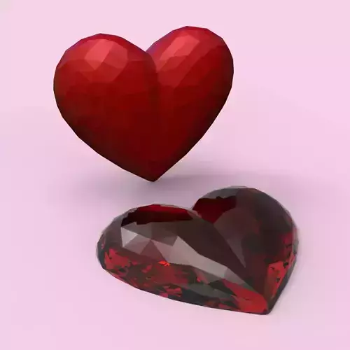 Heart in 3d low poly style