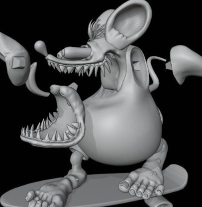 Rat Fink Skate board 3D print model_1